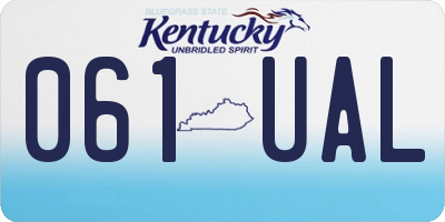 KY license plate 061UAL