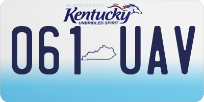 KY license plate 061UAV
