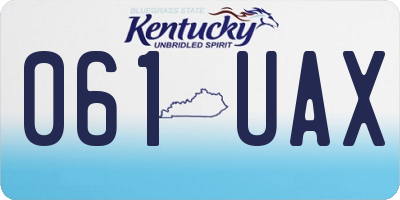 KY license plate 061UAX