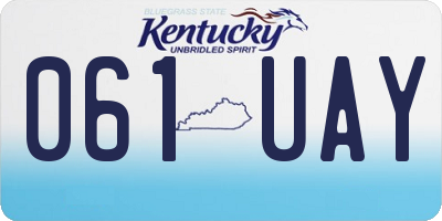 KY license plate 061UAY