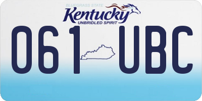 KY license plate 061UBC