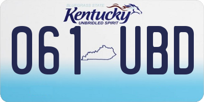 KY license plate 061UBD