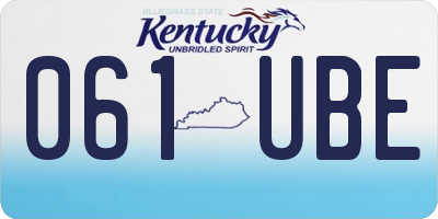 KY license plate 061UBE