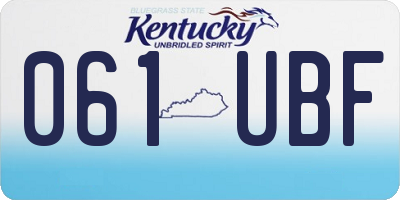 KY license plate 061UBF