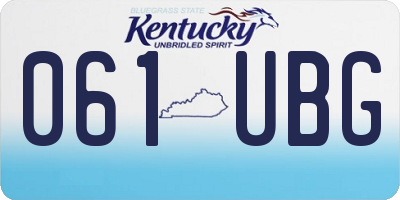 KY license plate 061UBG