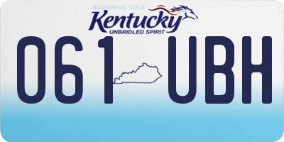 KY license plate 061UBH