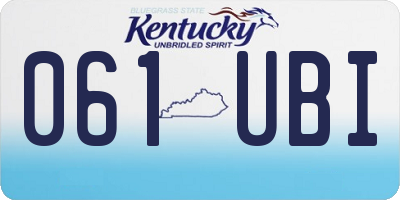 KY license plate 061UBI
