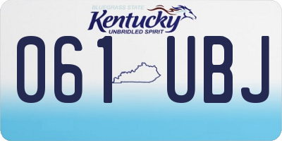 KY license plate 061UBJ