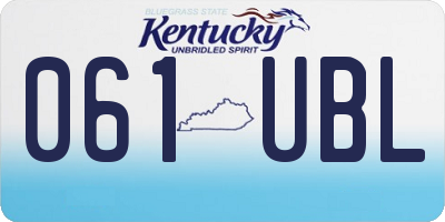 KY license plate 061UBL