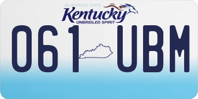 KY license plate 061UBM