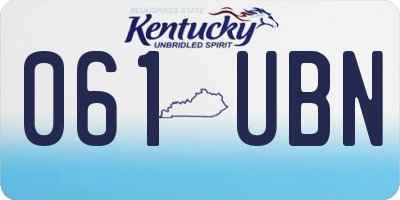 KY license plate 061UBN