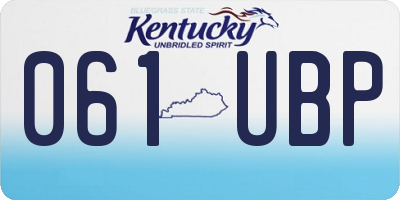 KY license plate 061UBP