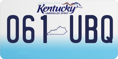 KY license plate 061UBQ