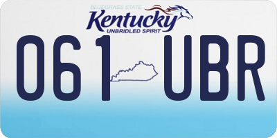 KY license plate 061UBR
