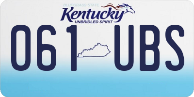 KY license plate 061UBS