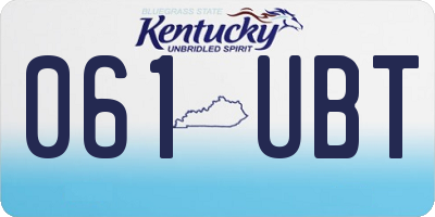 KY license plate 061UBT