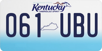 KY license plate 061UBU