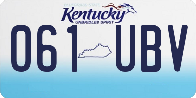 KY license plate 061UBV