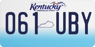 KY license plate 061UBY