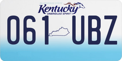 KY license plate 061UBZ