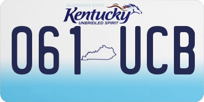 KY license plate 061UCB