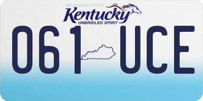 KY license plate 061UCE