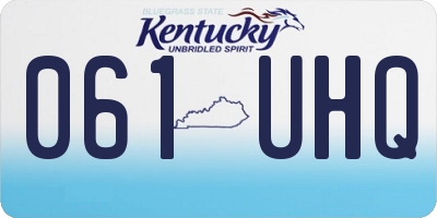 KY license plate 061UHQ