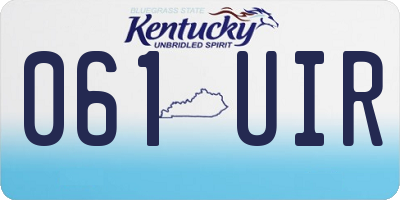 KY license plate 061UIR
