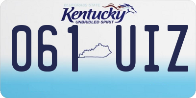 KY license plate 061UIZ