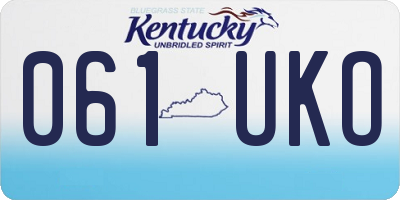 KY license plate 061UKO