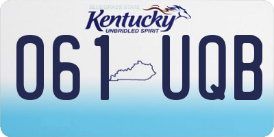 KY license plate 061UQB