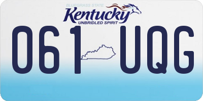 KY license plate 061UQG