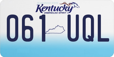 KY license plate 061UQL
