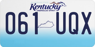 KY license plate 061UQX