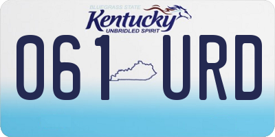 KY license plate 061URD