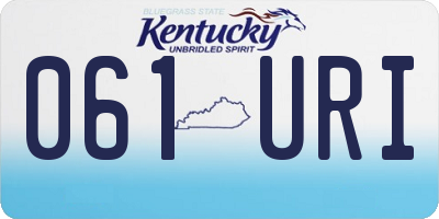 KY license plate 061URI