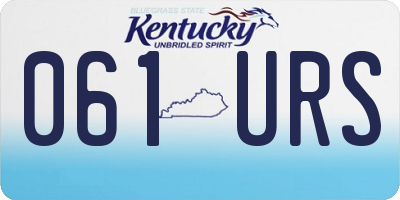 KY license plate 061URS