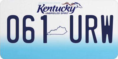 KY license plate 061URW