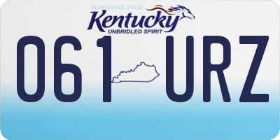KY license plate 061URZ