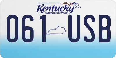 KY license plate 061USB