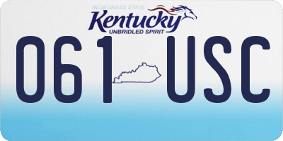 KY license plate 061USC