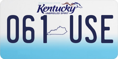 KY license plate 061USE