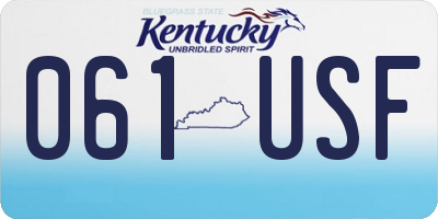 KY license plate 061USF