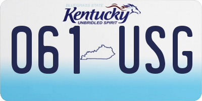 KY license plate 061USG