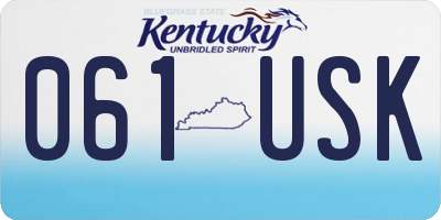 KY license plate 061USK