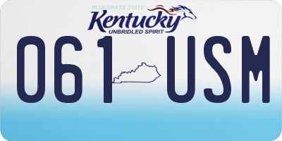 KY license plate 061USM