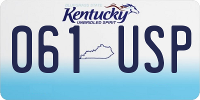 KY license plate 061USP