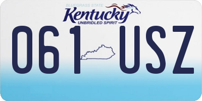 KY license plate 061USZ