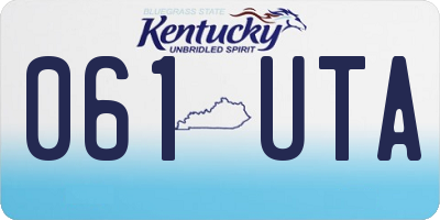 KY license plate 061UTA