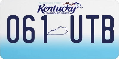 KY license plate 061UTB